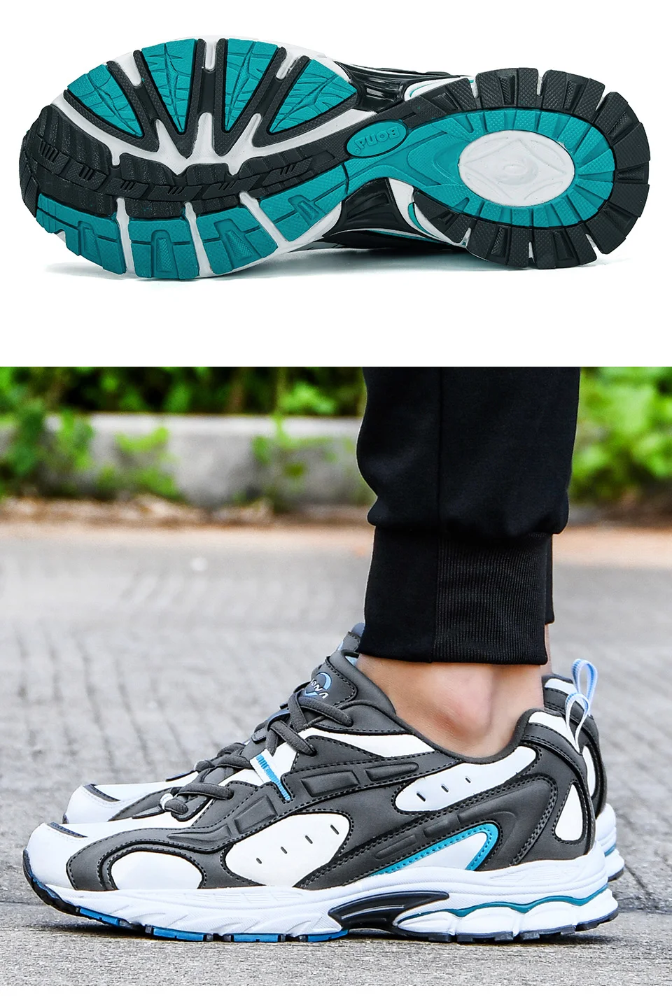 BONA New Style Sports Shoes Men Sneakers Lace-Up Cow Split Breathable Walking Shoes Outdoor Running Shoes Man Jogging Shoes