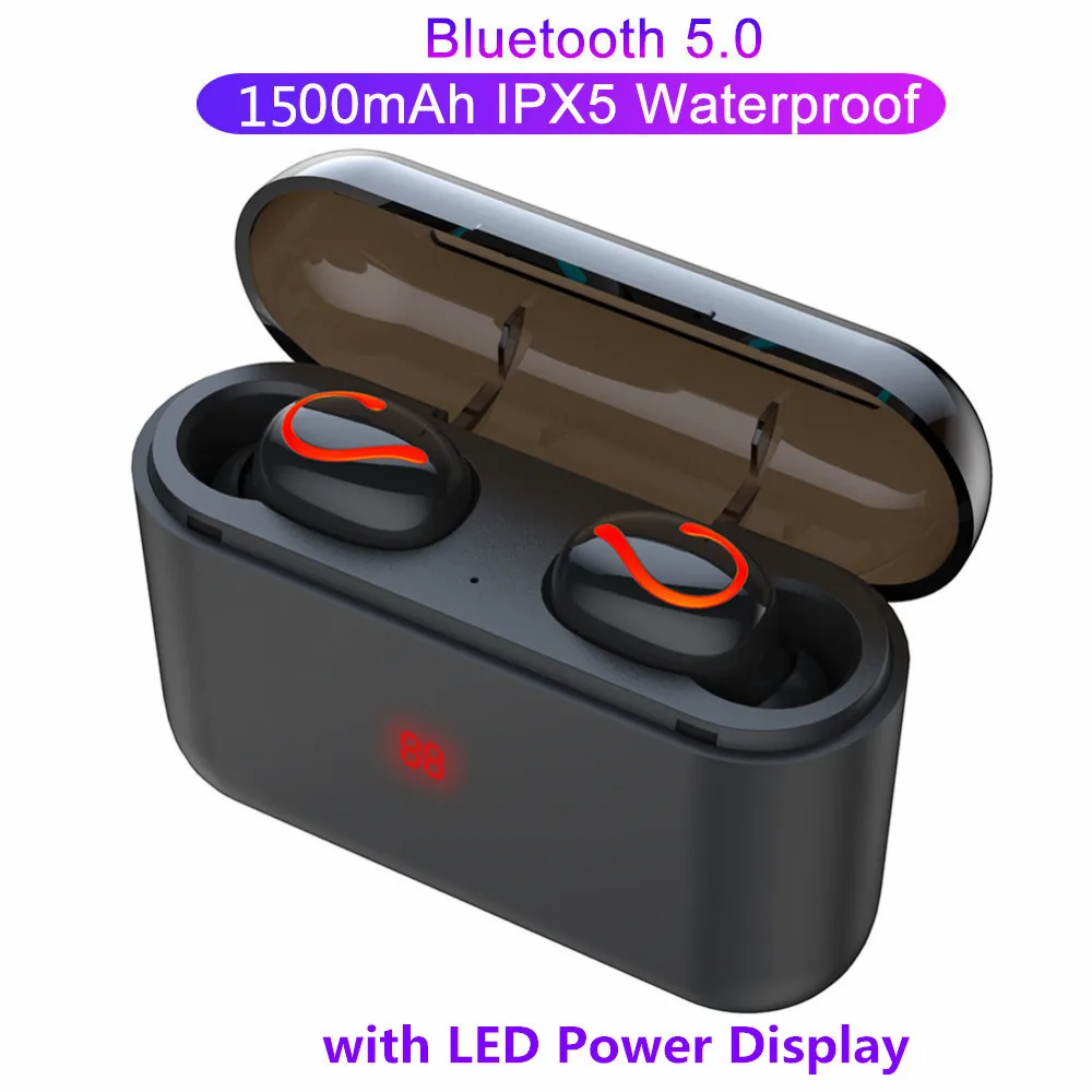 HBQ Q32 TWS беспроводные наушники IPX5 Bluetooth 5 0 с микрофоном Светодиодный дисплей
