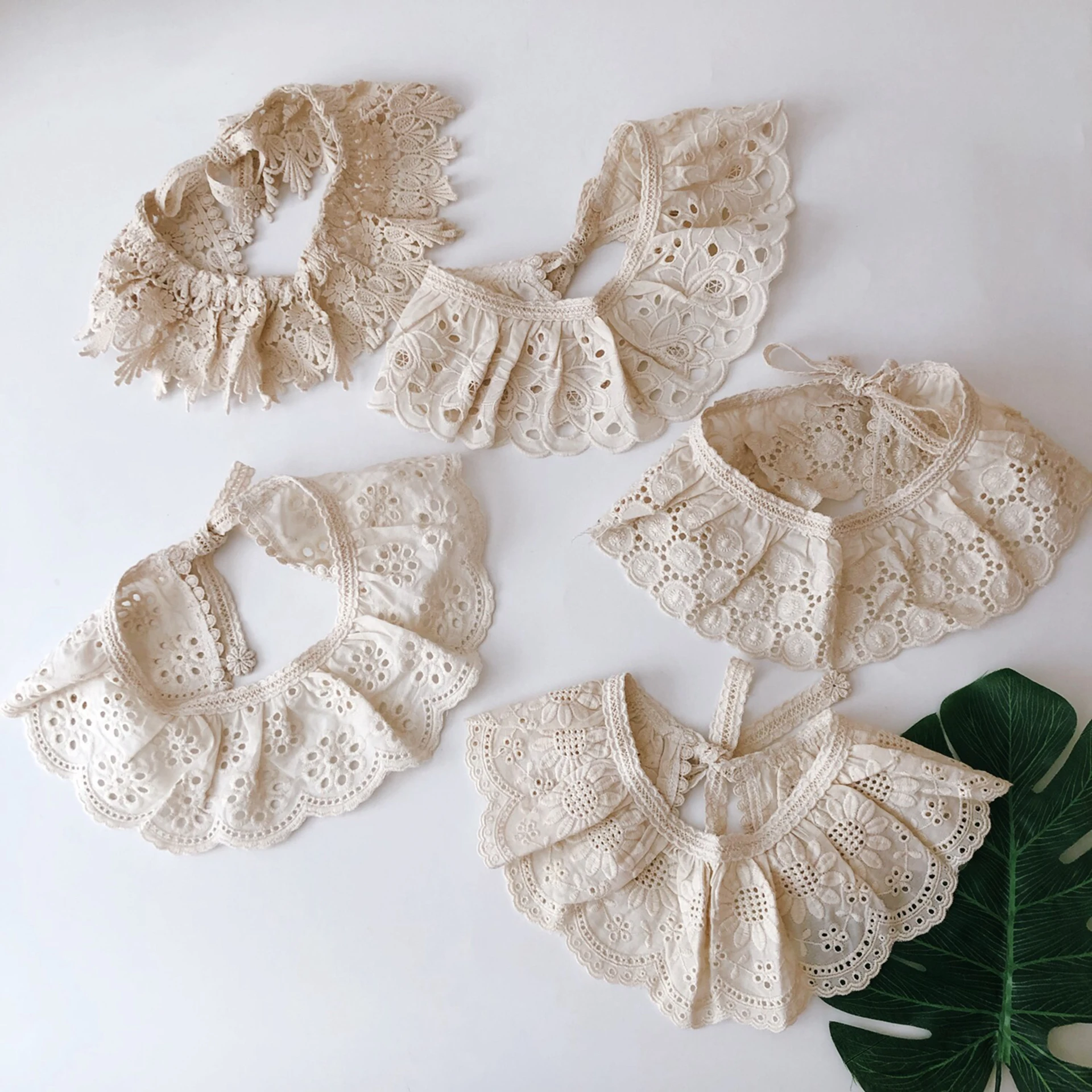 Korean Style Toddler Kids Lace Floral Bibs Cute False Collar Children Clothes Accessiory Pure Color Baby Girls Cotton Shawl | Мать и
