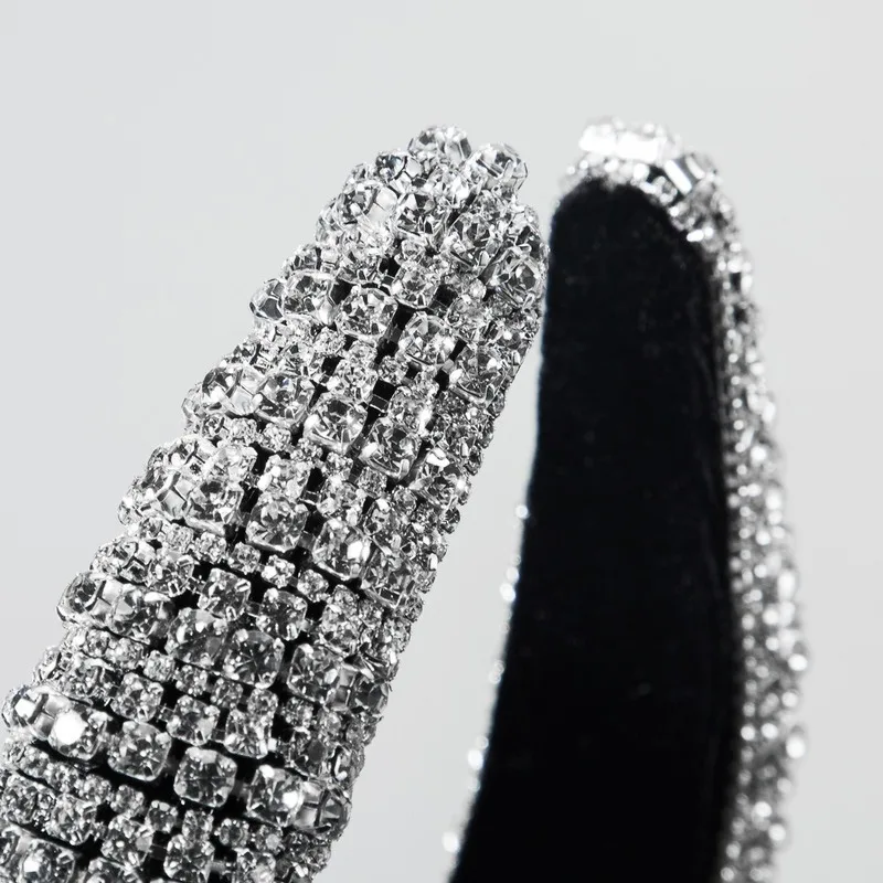 

Color Diamond Sponge Hairbands for Women Wide Version European and American Baroque Party Catwalk Headband Girl Hair Accessories