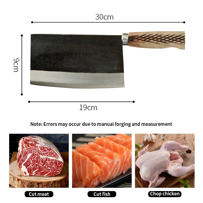 Нож мясника 8 дюймов ручной работы кованый кухонный нож деревянная ручка шеф
