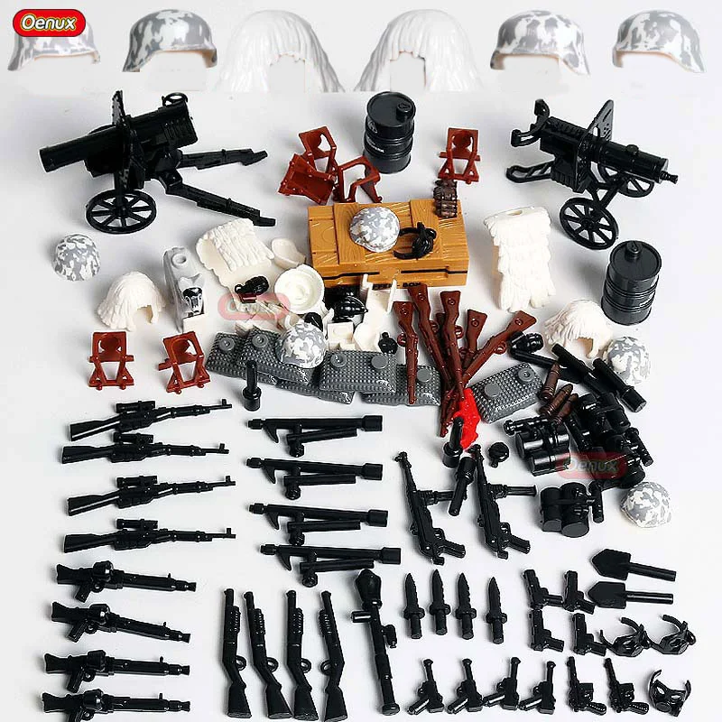 Oenux WW2 The Battle Of Caucasus Military Small Building Block Special Force Snow Soldiers Figure Brick MOC Kid Toy | Игрушки и хобби
