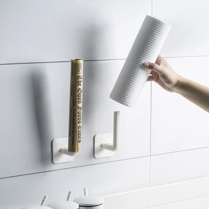 

1pcs Tissue Hanger Storage Rack for Bathroom Toilet Kitchen Self-adhesive Towel Holder Accessories Under Cabinet Paper Roll Rack