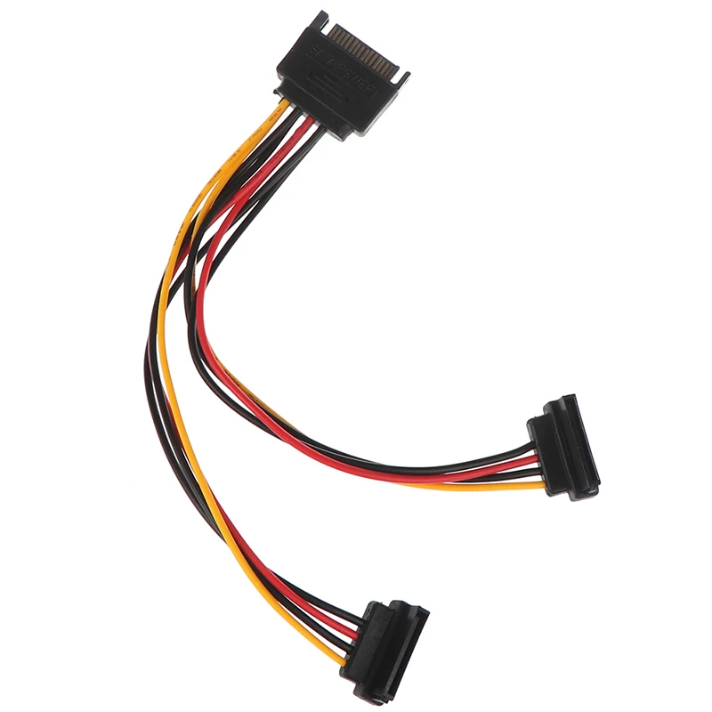 1 шт. 90 градусов SATA 15-Pin Male к 2X15P Female Y Splitter адаптер Sata кабель питания для жесткого