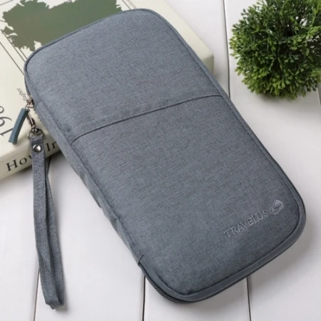 gray Ms. Мужская многофункциональная дорожная посылка для паспорта, держатель для паспорта, пакет для карт, ID файл, мульти-карта, сумка для хранения, клатч - Цвет: gray