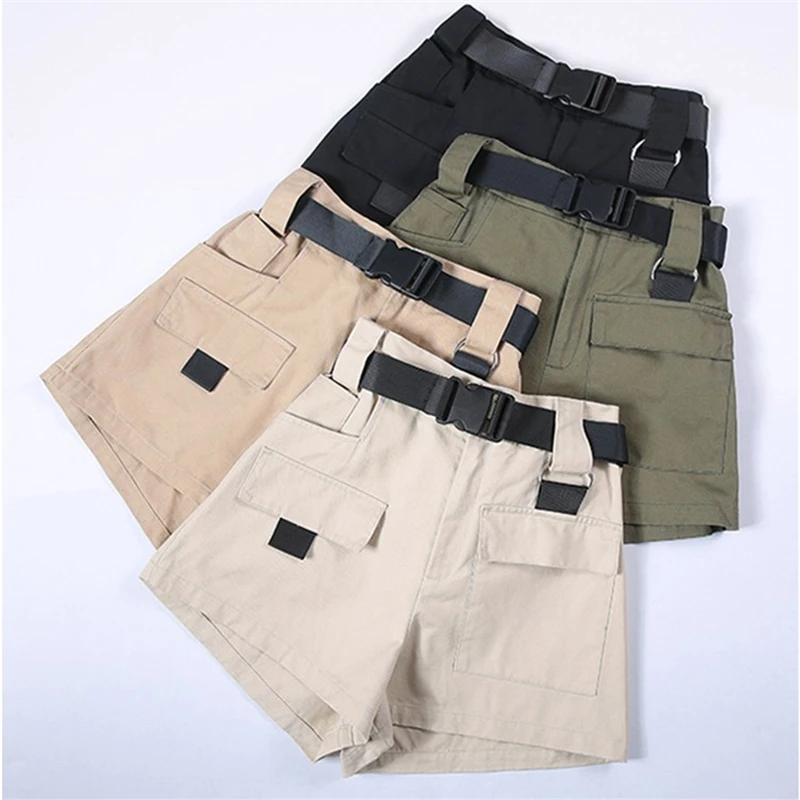 

Shorts Women Summer Shorts With Belt Fashion Casual Streetwear Femme Cargo Short Trouser Pantalon Corto Mujer Verano