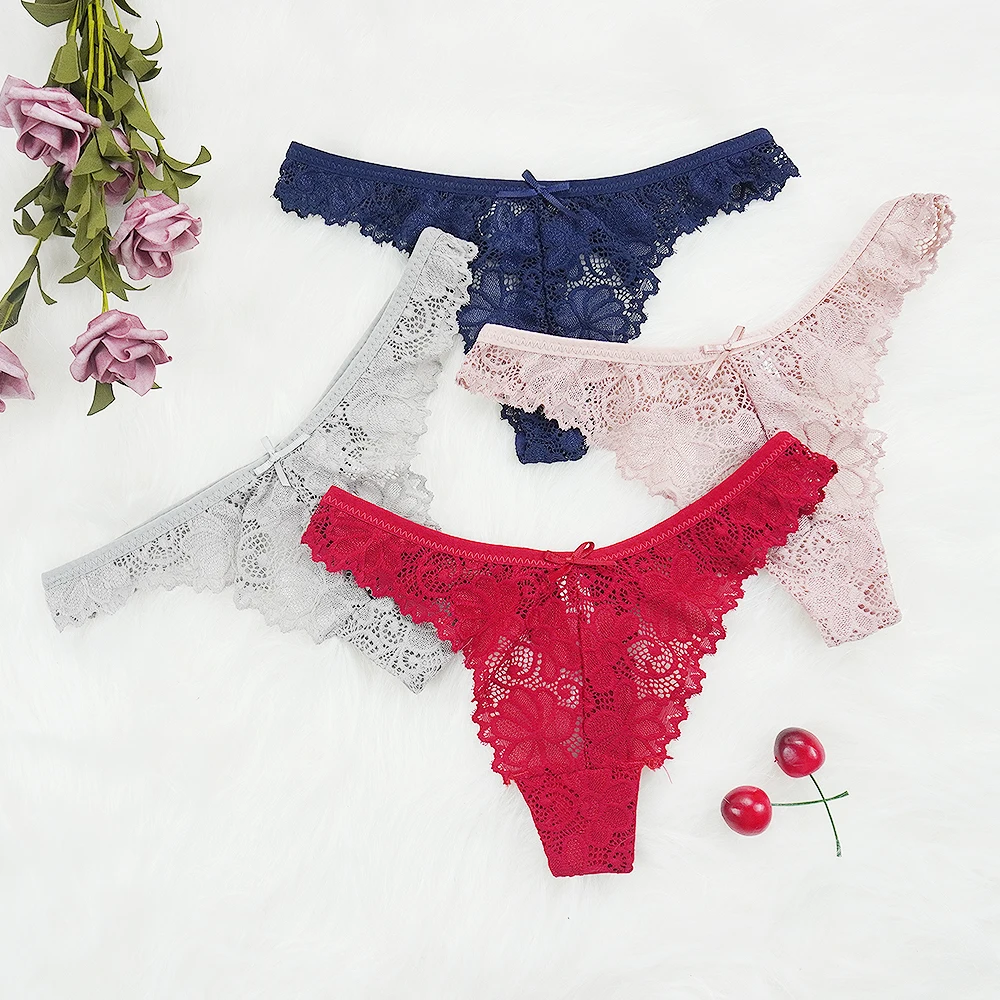 3 шт./лот кружевные трусики танга для женщин женские прозрачные большой Размеры