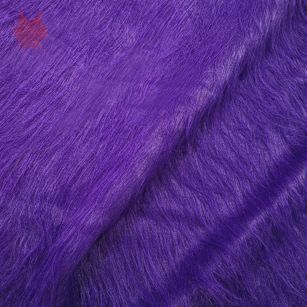 Luxury purple 9cm plush faux fur fabric for winter coat vest stage cosplay decor long fur fabric tissue DIY 150*50cm 1pc SP5419