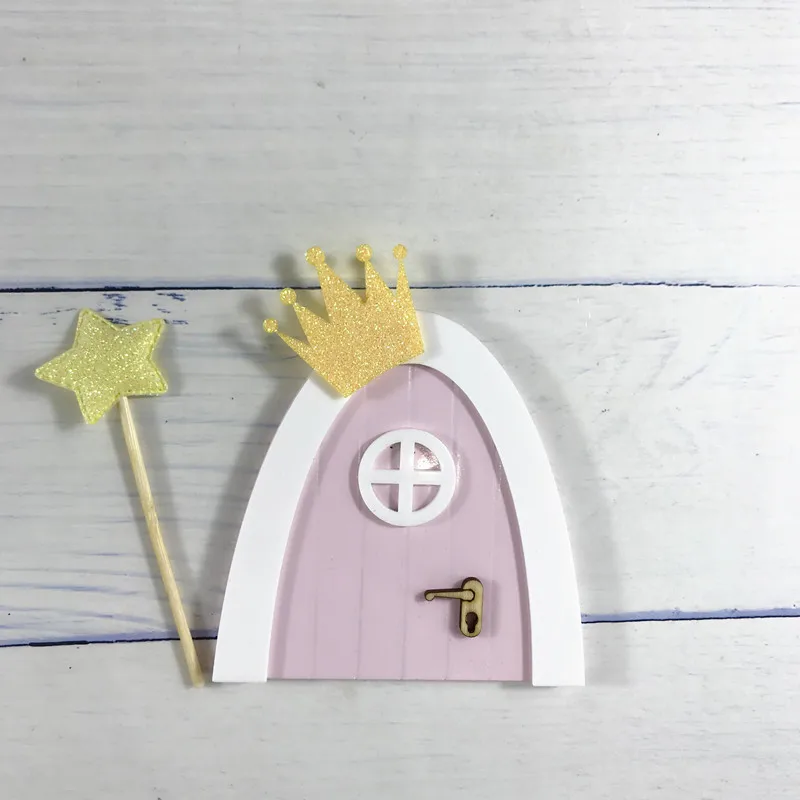 mini princess Мини Арка ручной работы милый розовый Фея дверь мышь отверстие, миниатюрные деревянные двери с овсянкой и Персонализированная вывеска - Цвет: mini princess