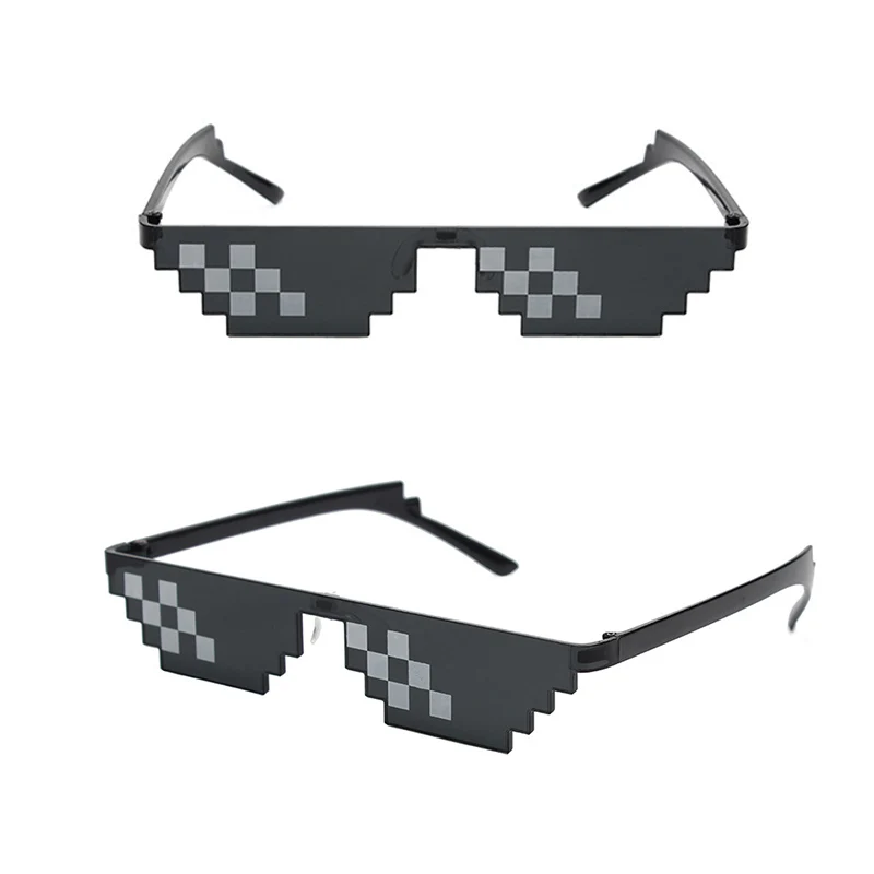 

Mosaic Strips Sunglasses Trick Toy Glasses Deal With It Glasses Pixel Women Men Black Mosaic Sunglasses Funny Toy