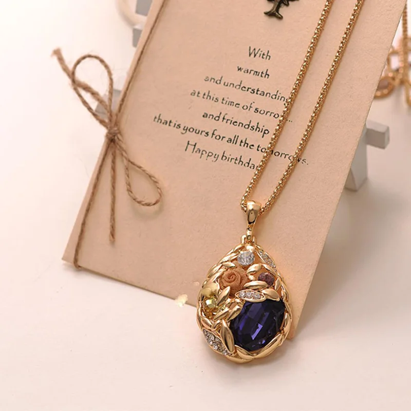 Роскошное золотое ожерелье с подвеской в форме капли ювелирные изделия