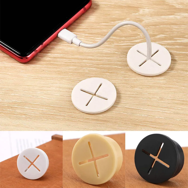 1 шт. Гибкая силиконовая крышка для отверстия кабеля настольный шнур резиновая