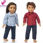 18 дюймов девочка кукла одежда Блуза в клетку брюки и 43 см детская кукла одежда брюки подарок для детей