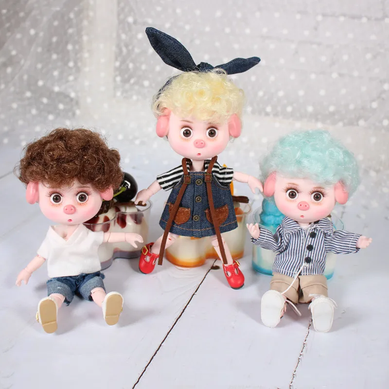 1/12 BJD куклы 26 шарнирных суставов тела 15 см мини кукла счастливая свинка ob11 DBS с