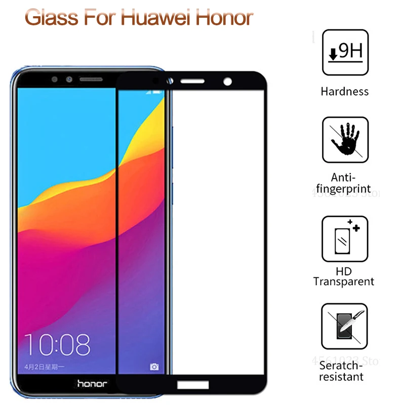 Полное покрытие из закаленного стекла для huawei Honor 7A 7X Защитное стекло экрана 7 A X