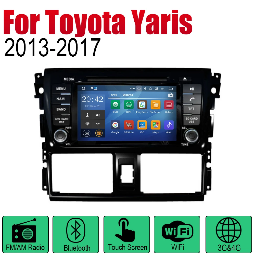 Автомобильная Мультимедийная система на Android для Toyota Yaris 2013 2014 2015 2016 2017 с