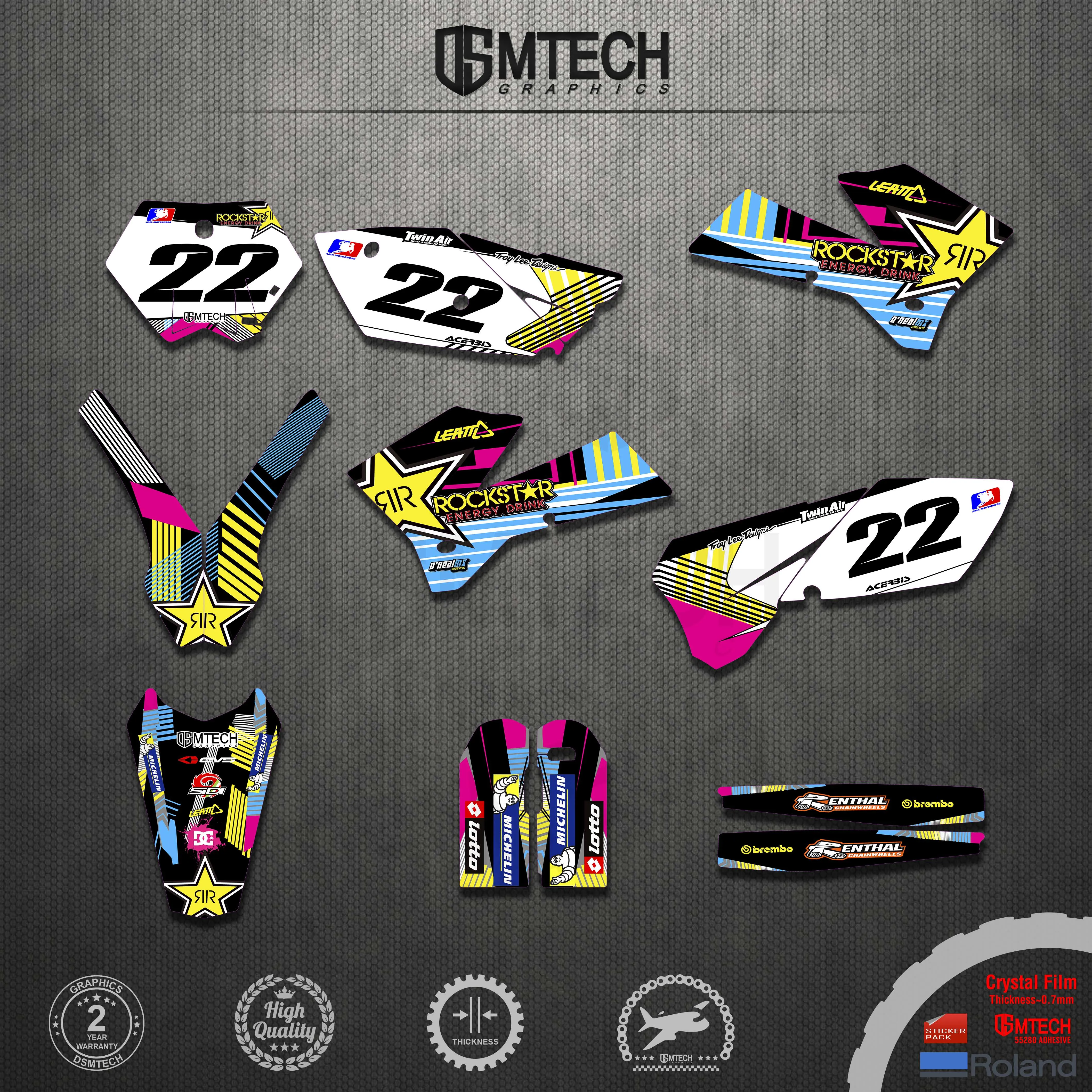 DSMTECH Customized Team Graphics Backgrounds Decals Custom Stickers For 2005-2006SXF 2006-2007XCF 2005-2007EXC 2006-2007XCW