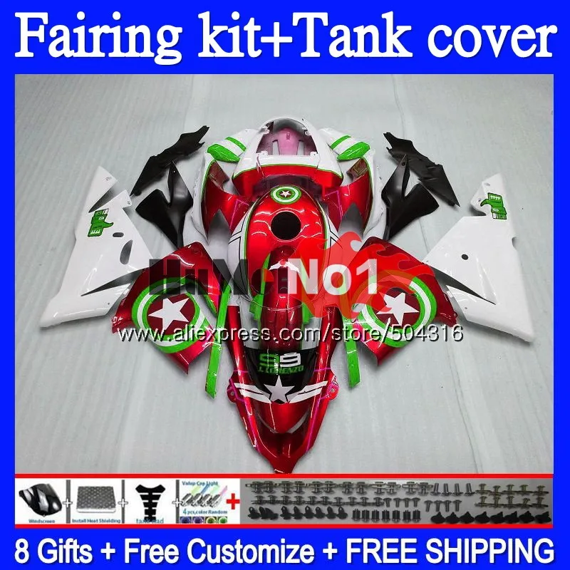 

Корпус для KAWASAKI ZX 1000 CC ZX 10 R ZX1000CC 2004 2005 100MC.88 ZX10R 04 05 ZX 10R 1000CC Φ 04 05 OEM красный Звездный обтекатель