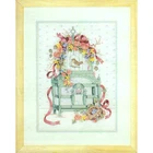 Набор для вышивки крестом Amishop, ленточный бант, птичья клетка, птичье гнездо, цветы, тусклый 13535