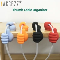 accezz mini cable clip organizer protector silicone usb winder with magnetic desktop tidy flexible cord management clips holder