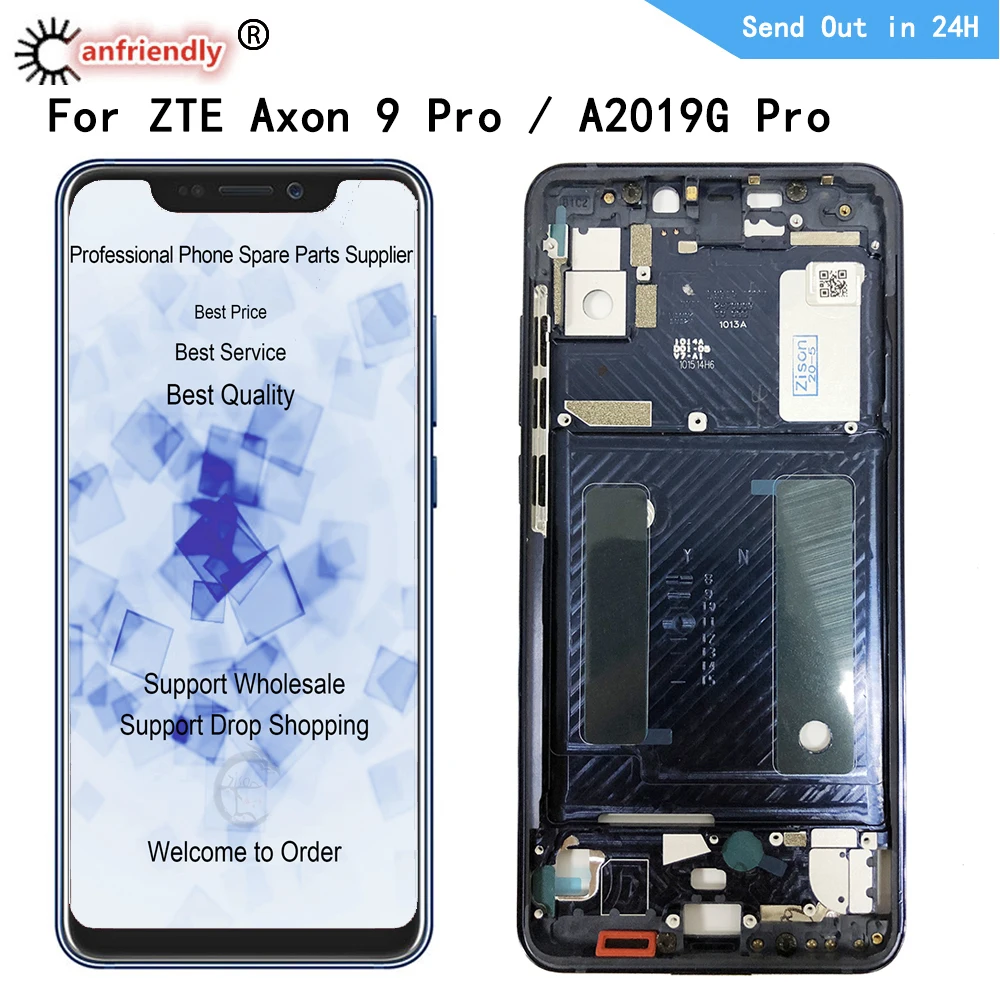 AMOLED экран для ZTE Nubia A2019G Pro Axon 9 ЖК дисплей дигитайзер сенсорного экрана с рамкой