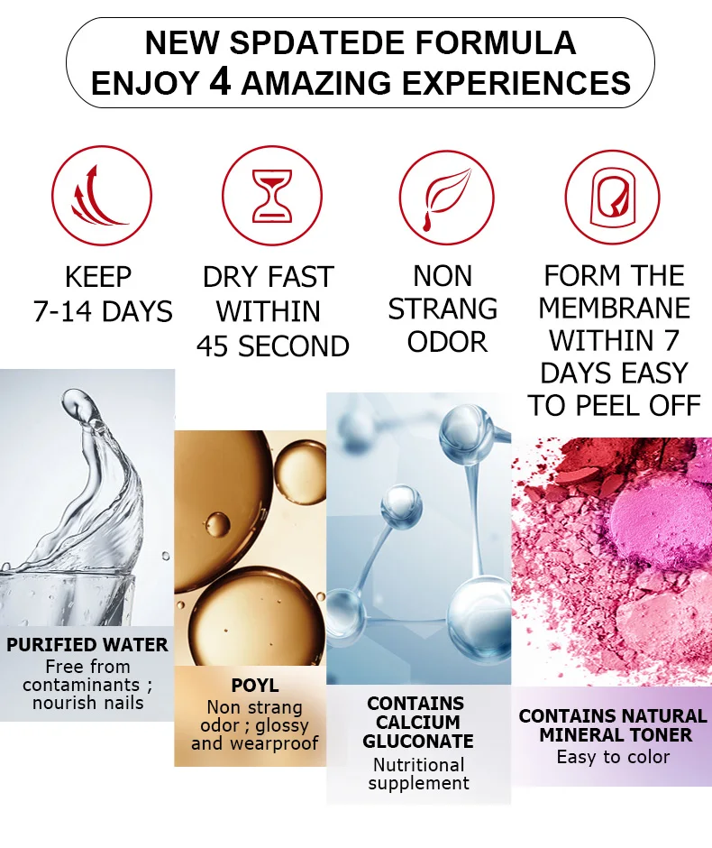 Miss Candy Health Peel Набор лаков для ногтей нетоксичный, безвкусный и безопасный Пилинг Набор лаков для ногтей