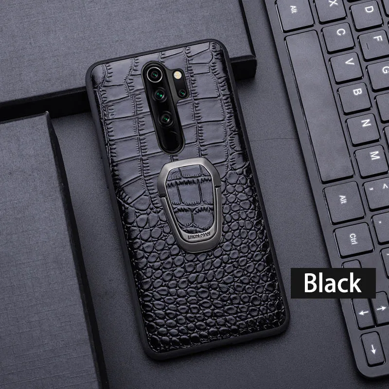 Black Чехол для телефона из натуральной кожи для Xiao mi Red mi Note 7 8 Pro 6 5 Чехол для mi 8 9 lite 9se 9T Note10 A2 A3 mi x 2s Max 3 Poco F1 чехол - Цвет: Black