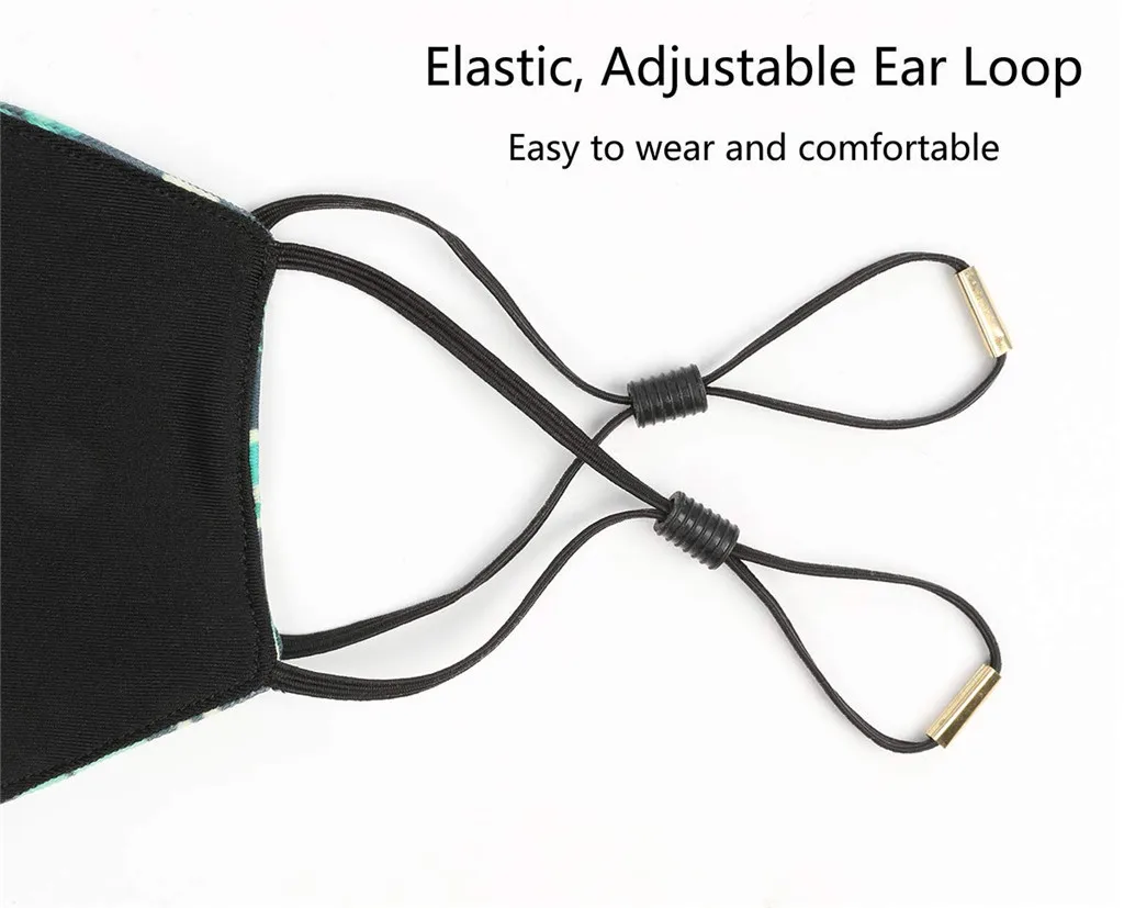 

1PC Mask+2 Filters Polyester Washable Reusable Face Mask Fashion Colored Adult Print Design Mask Mouth Mask With Design Mascaras