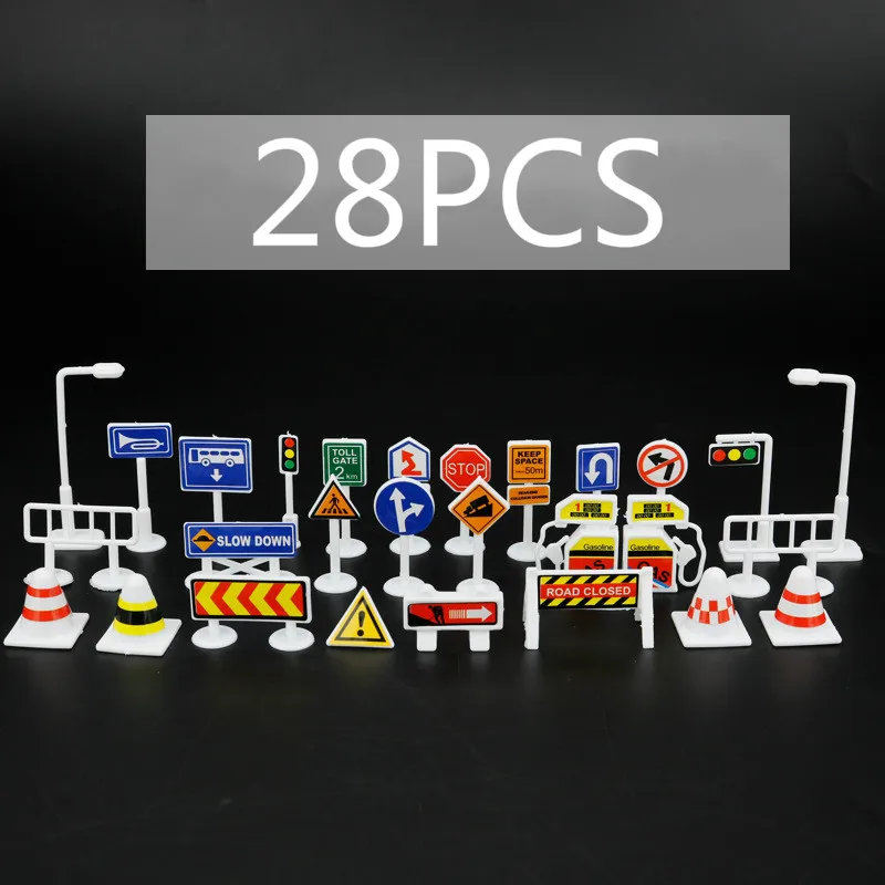 56PCS Traffic Road Sign Light Barrier For Model Building |