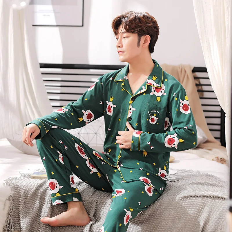 Женские пижамы с птицами хлопковые Пижамные комплекты для влюбленных домашняя