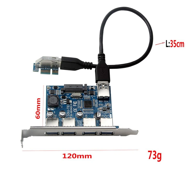 Четыре порта Usb 3 0 Супер быстрая 5 Гбит/с Pci-E Плата расширения Pci Express адаптер