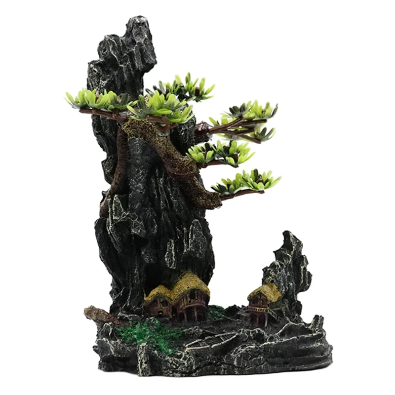 

Aquarium Decor Artificial Resin Mountain Landscape Fish Tank Stone Hideout
