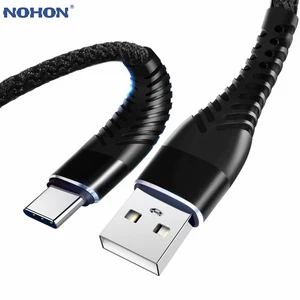 Высокопрочный USB-кабель NOHON 3 м, 2 м, 1 м, 0,2 м для быстрой зарядки Huawei, Samsung S8, S9, Note 9, 8, Xiaomi Mi8, Mi6, кабель для синхронизации данных