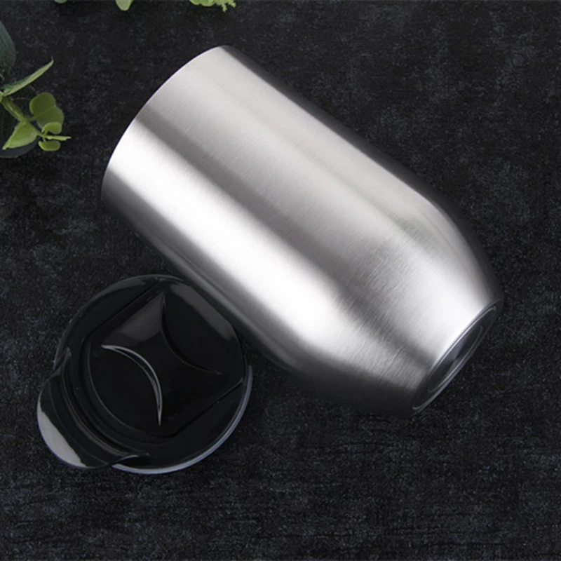 16oz Вино Кубок яйцевидной формы кружка для кофе стакан воды стеклянная пивная бутылка для путешествий 18/8 из нержавеющей стали 2-стены вакуумной изоляцией 470 мл