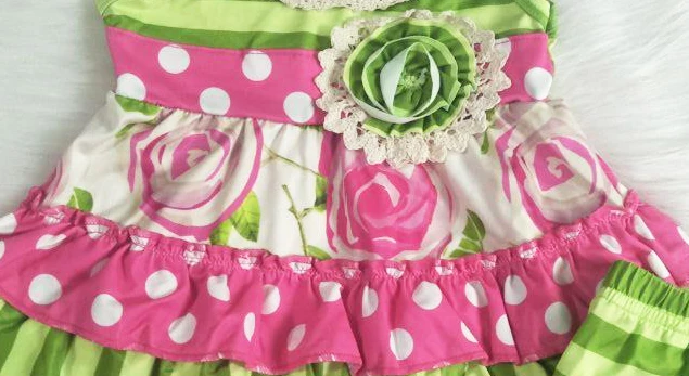 Нарядный летний наряд с оборками в полоску детская одежда для девочек