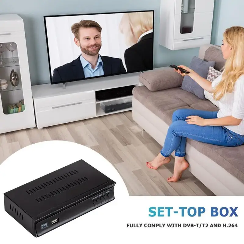 DVB-T/T2 ТВ приемник 3D цифровое видео наземное HD 1080P телеприставка ЕС