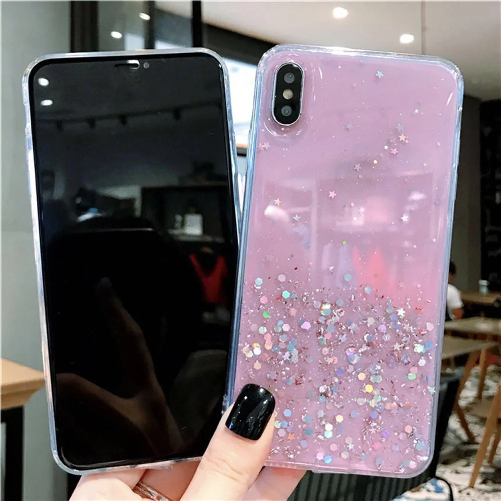 OTAO Блестящий блестящий чехол для iPhone X XS MAX XR градиентная эпоксидная звезда iphone 8 7 6