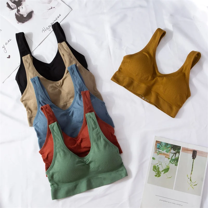 Ребристый u образный бюстгальтер с открытой спиной красивый спортивный