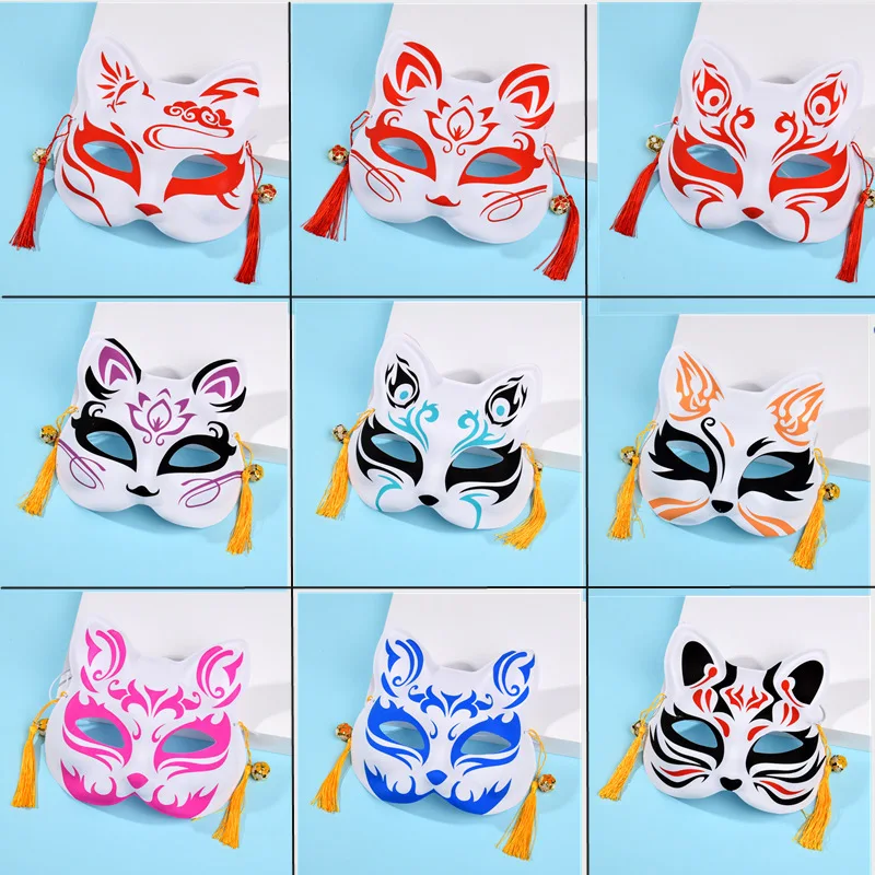 

Christmas Halloween Easter Party Masks Fox Half Face Cat Face Mask Masquerade Cartoon Anime Cat Face Mask Party Supplies