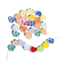 10pcsbag colorful acrylic space beads heart smile beads handmade decortion for diy necklace earrings jewelry making accessories