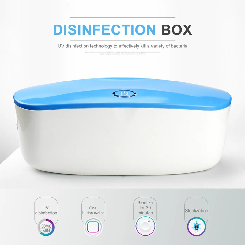 Portable USB Cable UV Sterilizer Disinfection Cabinet Box for Nail Art Tools LED Case Ultraviolet Light | Красота и здоровье