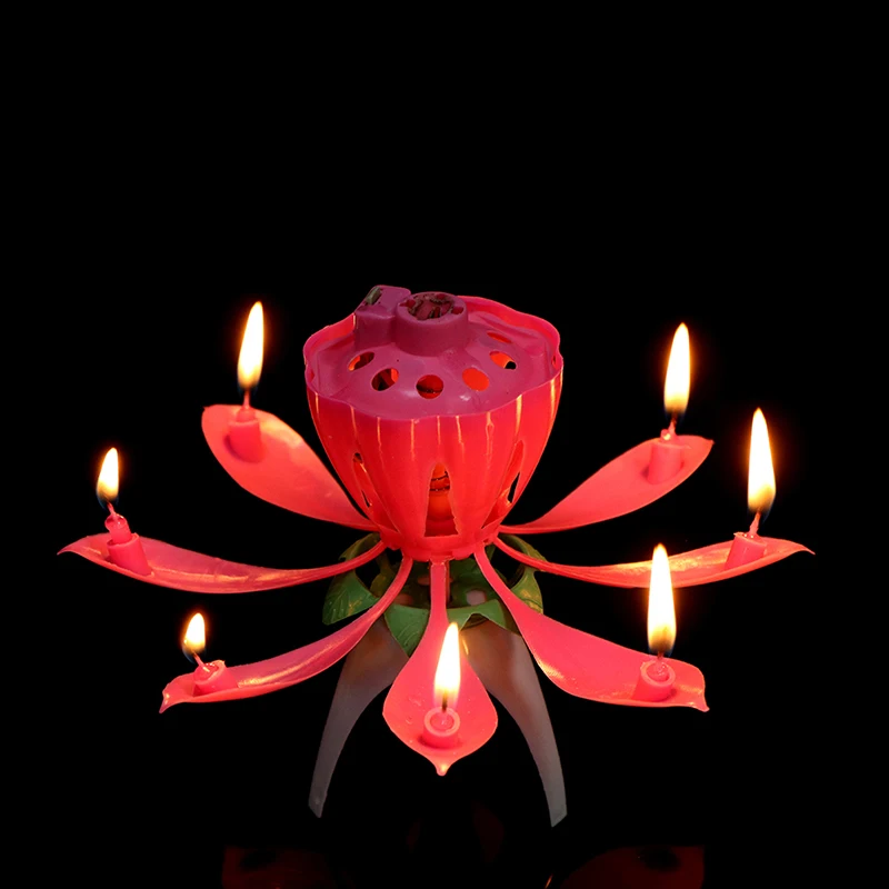 Праздничная Свеча для торта сделай сам вечерние музыкальный цветок лотоса свеча