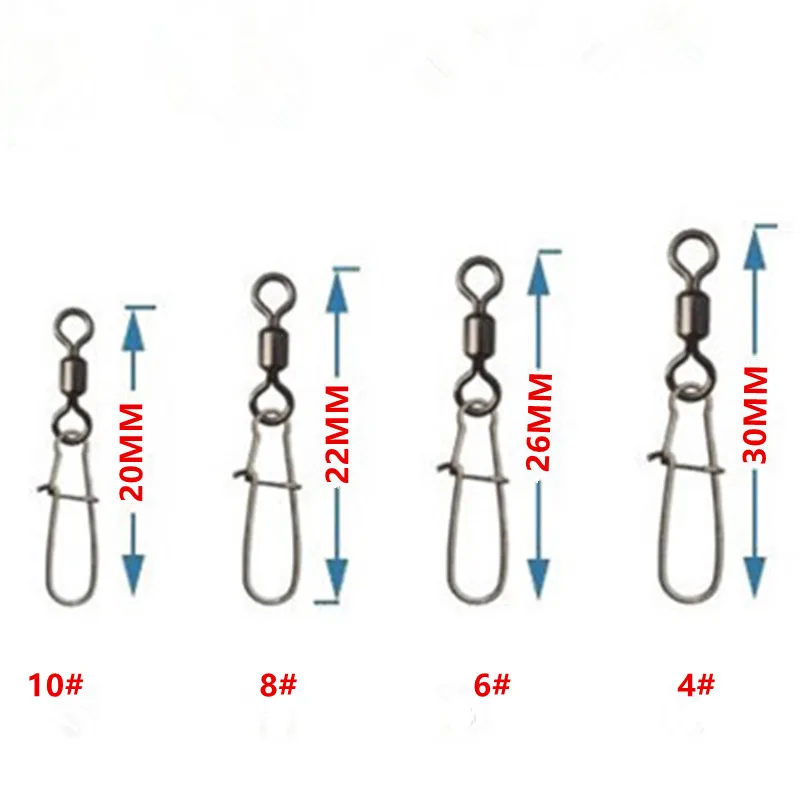 30 шт. 2 #4 #6 #8 #10 #12 #14 # рыболовный Соединитель с застежкой &quotбулавка&quot подшипник