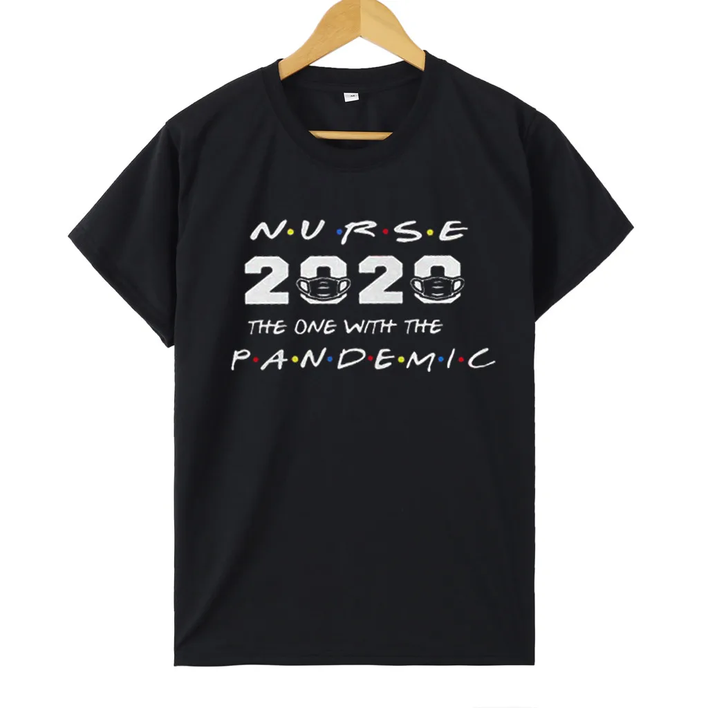 2020 футболка с надписью The One Where They cardined Social Distancing Harajuku Женские топы круглым