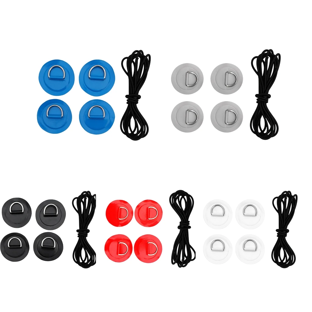 MagiDeal D Ring Pad Patch Boat Deck Bungee Rope Kit for Stand Up Paddle Board 4 Colors Choose