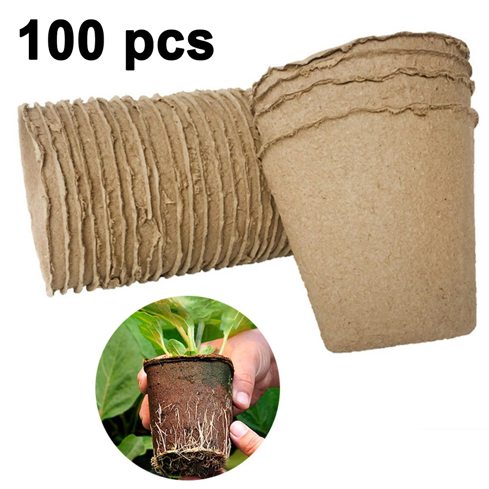100 шт дюймовый бумажный горшок для начинающих растений семена семян травы набор