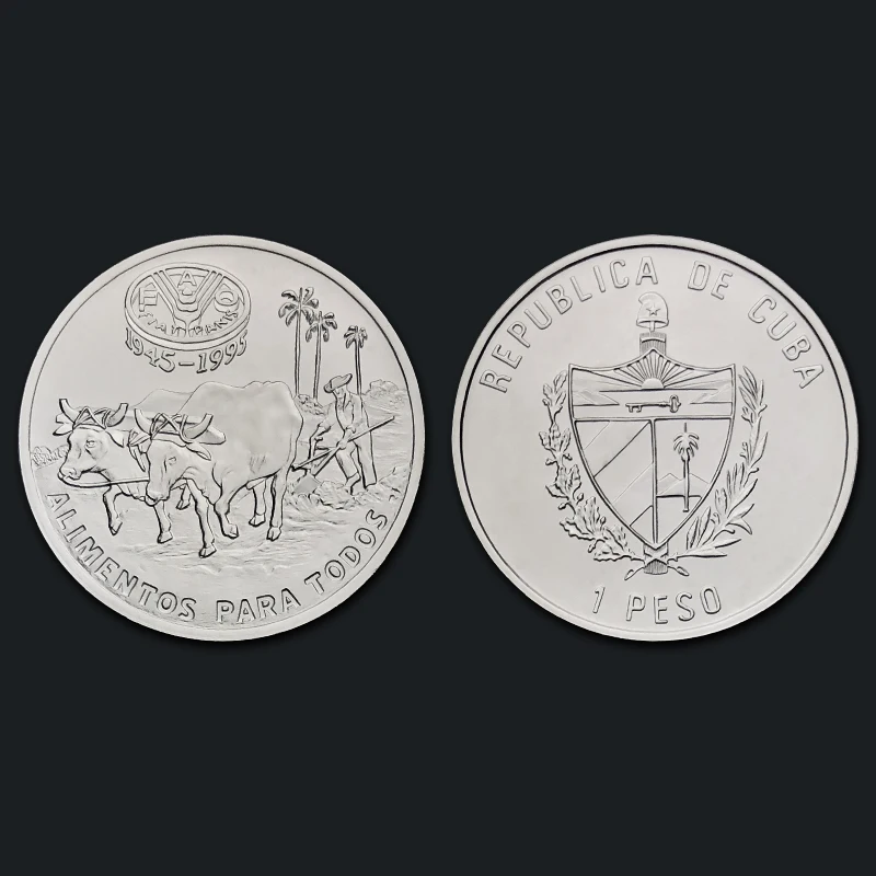 

Cuban 1 peso large coin cattle 1995 100% Real Original Collection Coins Unc Genuine Coin