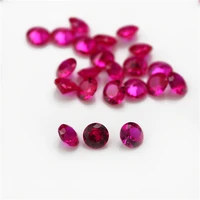 50pcs 8 red ruby synthetic stone 4 10mm round brilliant cut synthetic corundum red stone gems for jewelry