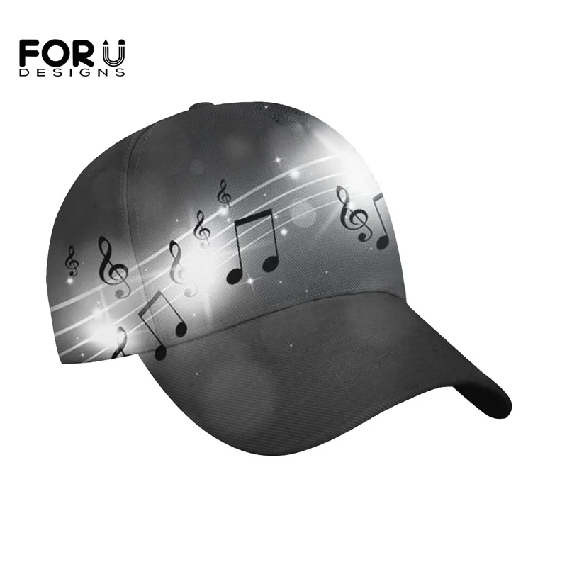 

FORUDESIGNS/мужские бейсболки с художественной музыкальной нотой, эластичная Удобная шляпа, модные шляпы для отдыха, Новое поступление Gorras