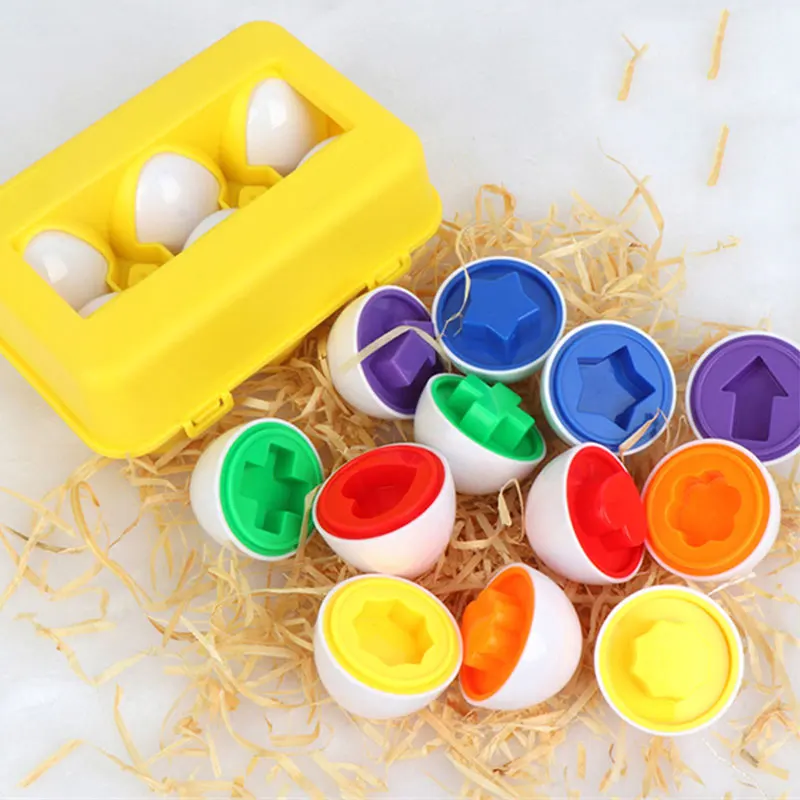 6pcs/set Smart Eggs Montessori 3D Puzzle Shape Matching Math Toys Educational Game Roe For Kids Child | Игрушки и хобби